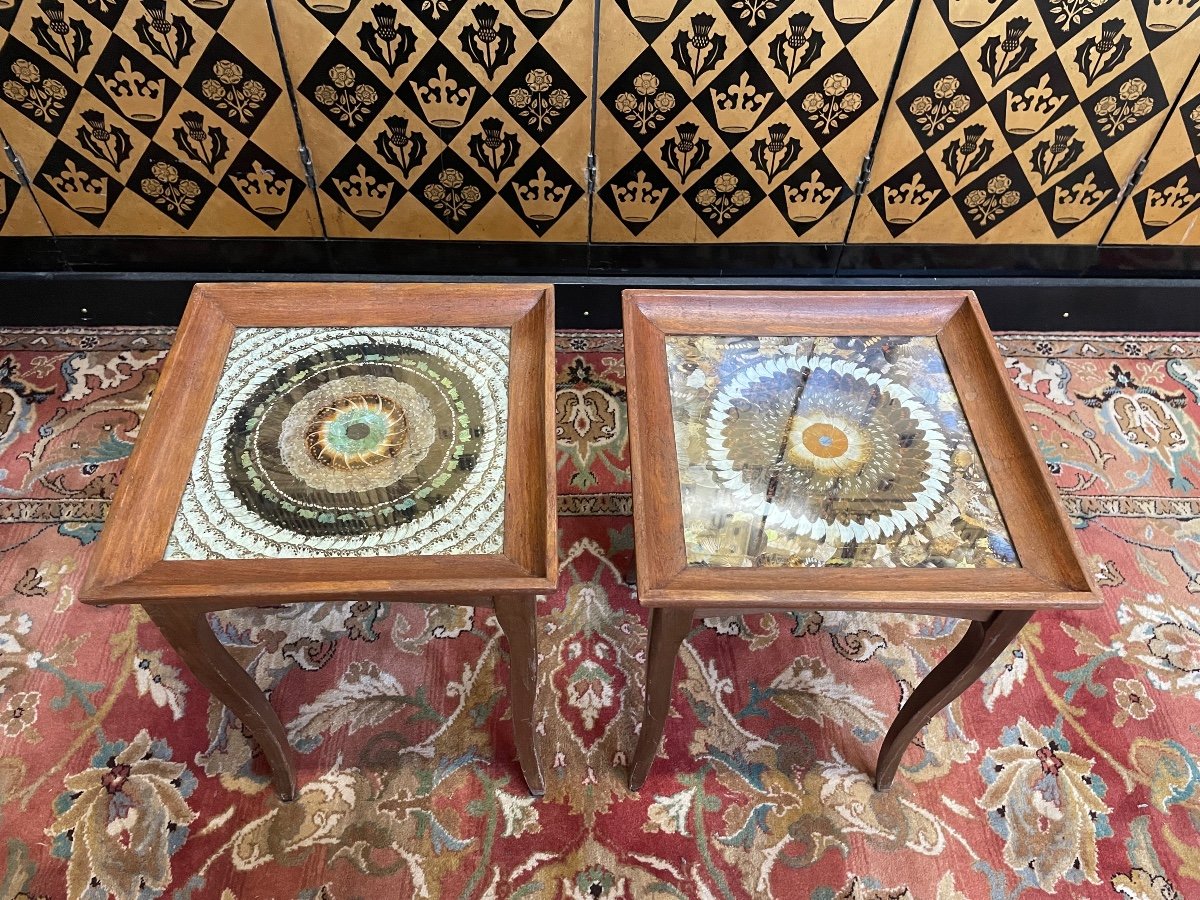 Pair Of "butterfly Wings" Side Tables