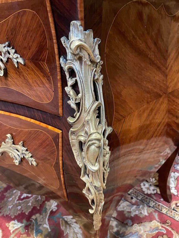 Louis XV Style Marquetry Chest Of Drawers-photo-3