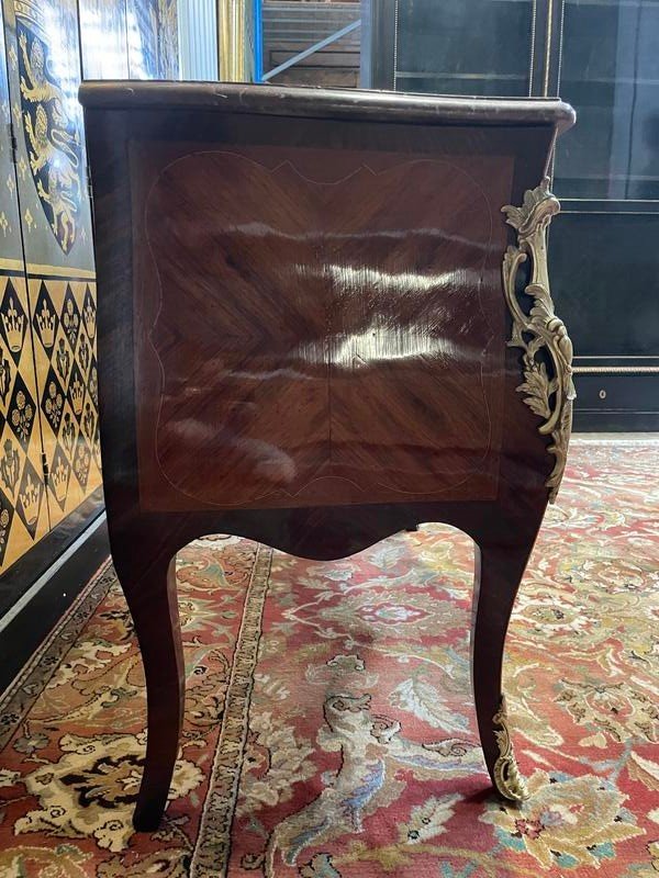 Commode sauteuse En Marqueterie De Style Louis XV-photo-5