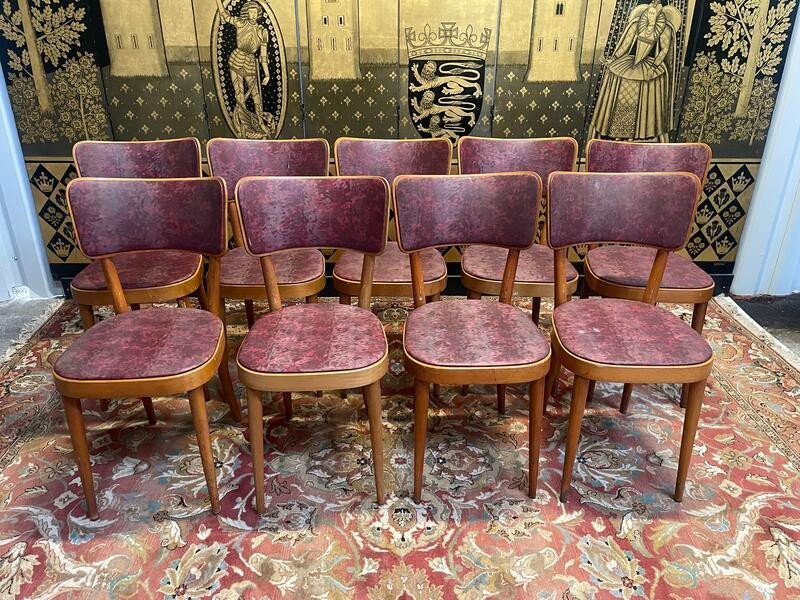 Set Of 9 Baumann Bistro Chairs -photo-3