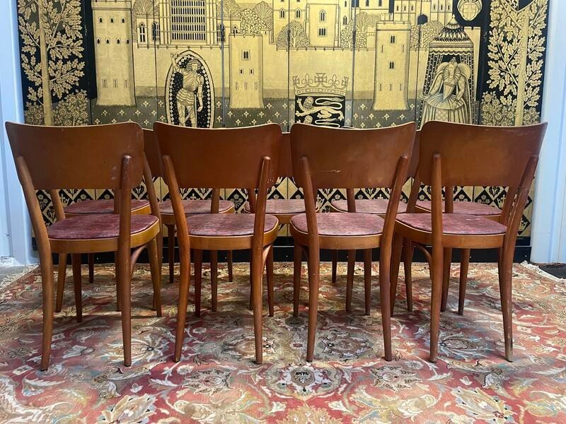 Set Of 9 Baumann Bistro Chairs -photo-4