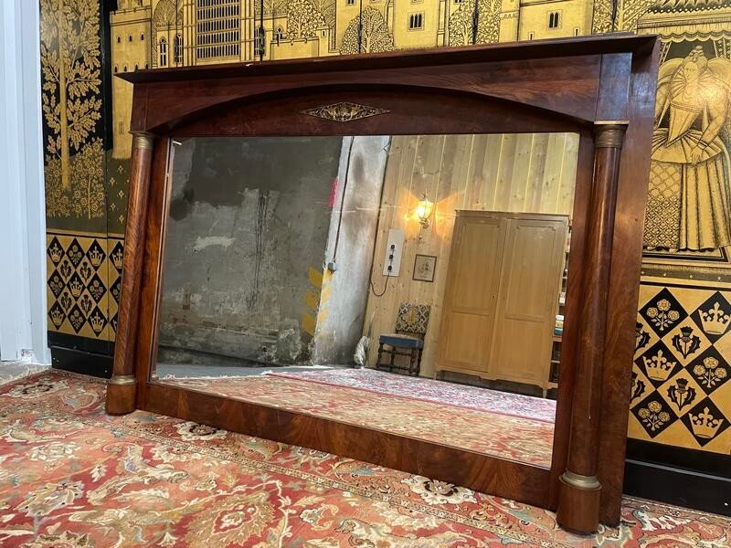 Mirror - Trumeau Empire Period In Mahogany -photo-2