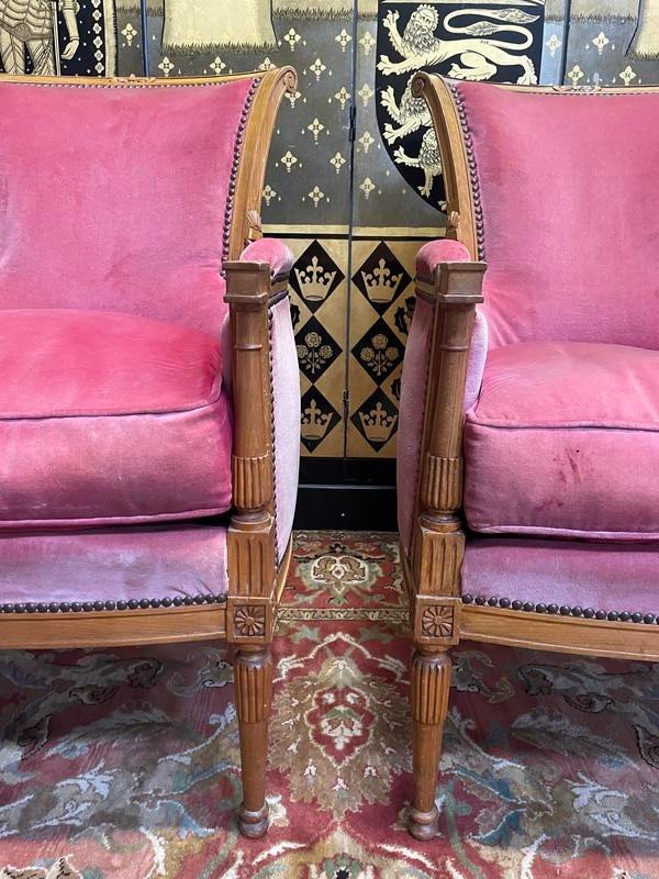 Paire De Fauteuils - Bergères De Style Louis XVI-photo-2