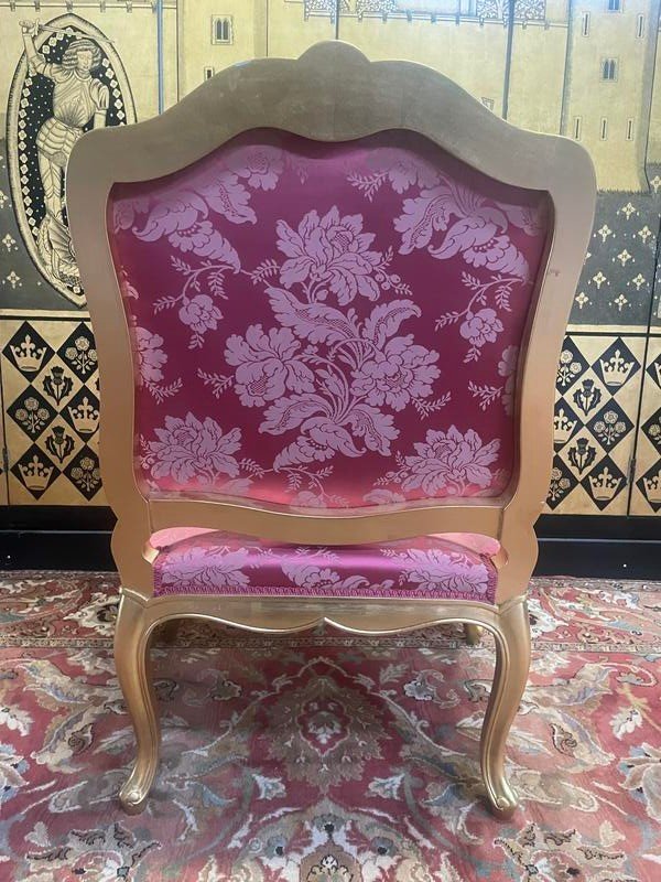 Fauteuil - Cabriolet De Style Louis XV Bois Doré -photo-2