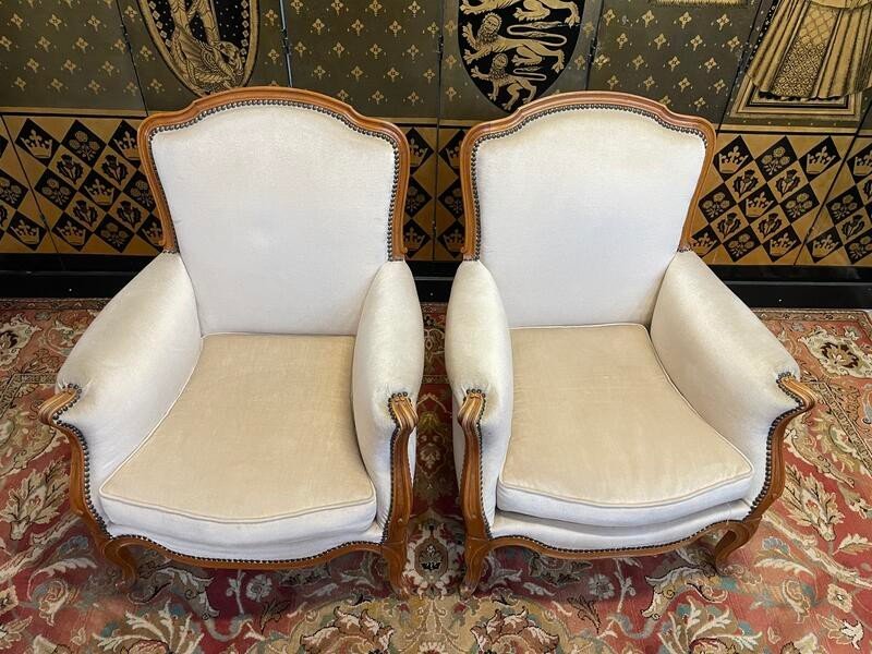 Pair Of Louis XV Style Bergère Armchairs-photo-3