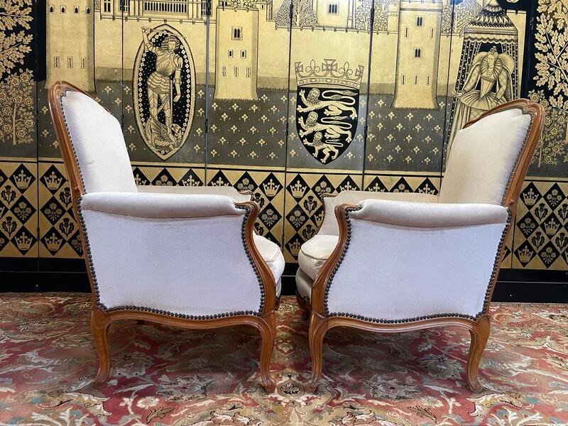 Pair Of Louis XV Style Bergère Armchairs-photo-1