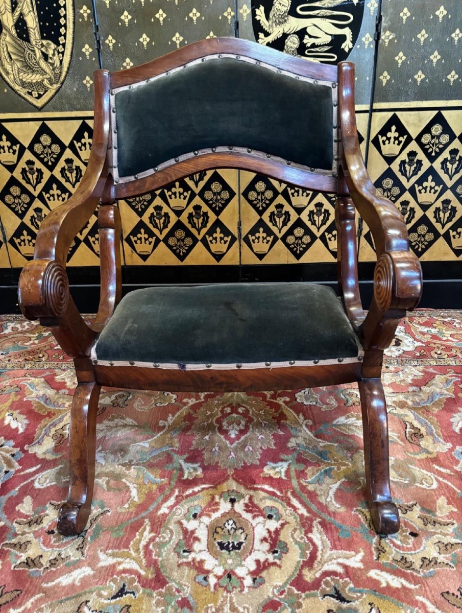 Armchair - Prie Dieu In Mahogany Napoleon III