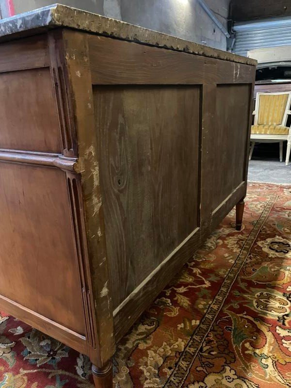 Restored Louis XVI Period Chest Of Drawers In Walnut And Cherry -photo-1