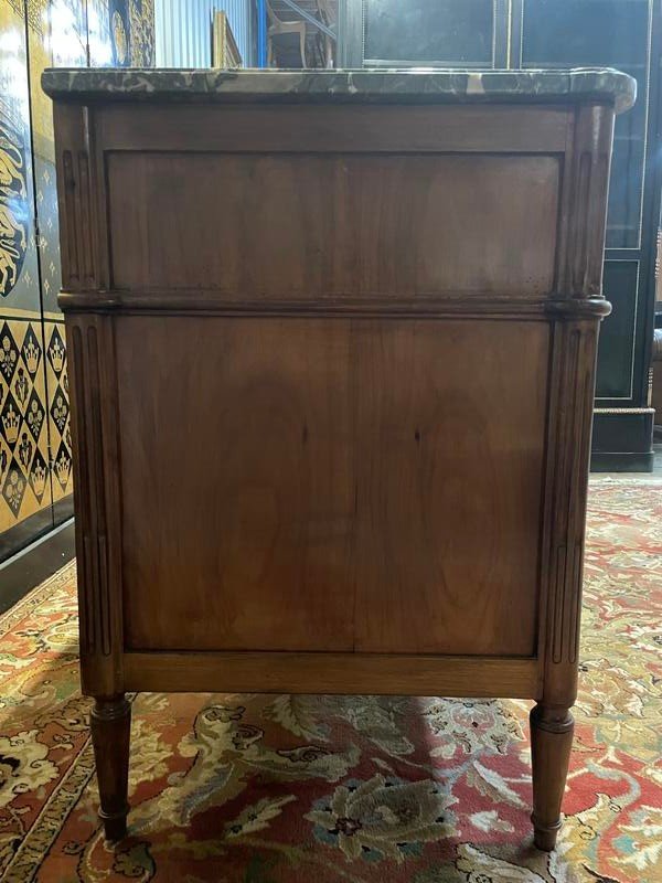 Restored Louis XVI Period Chest Of Drawers In Walnut And Cherry -photo-4