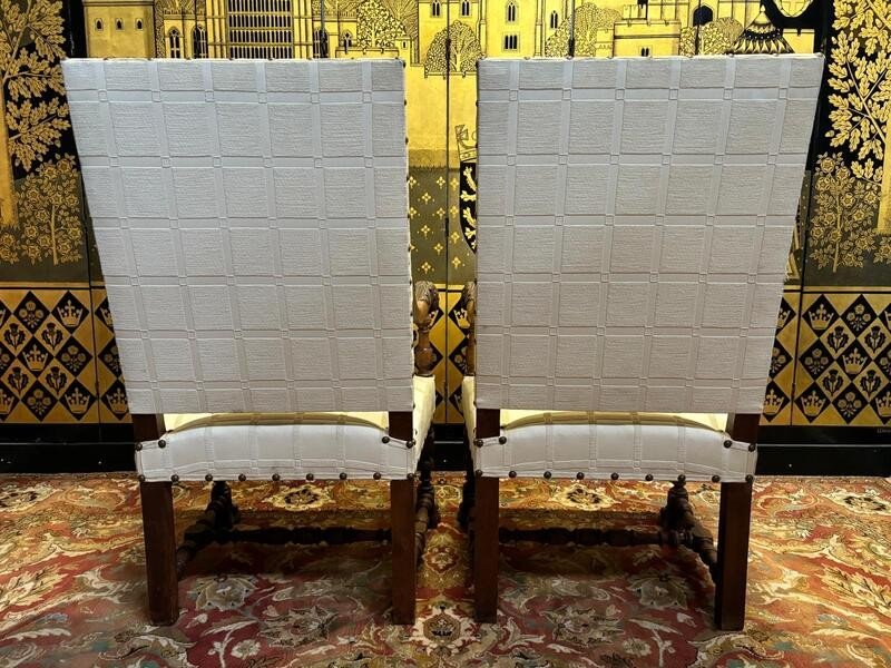 Pair Of High Era - Renaissance - Louis XIII Style Armchairs-photo-4