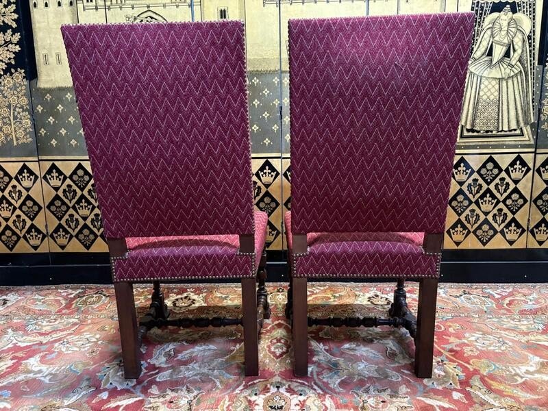 Pair Of High Renaissance Style Chairs - Louis XIII-photo-3