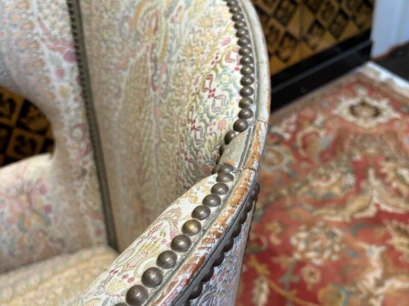 Louis XVI Style Wingback Armchair-photo-4