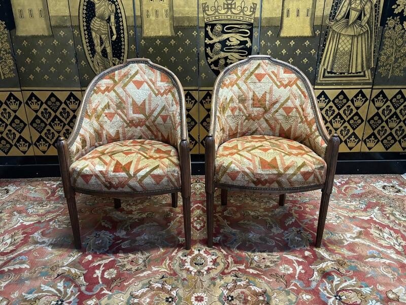 Pair Of Armchairs - Bergeres Gondolas Art Deco Period-photo-1