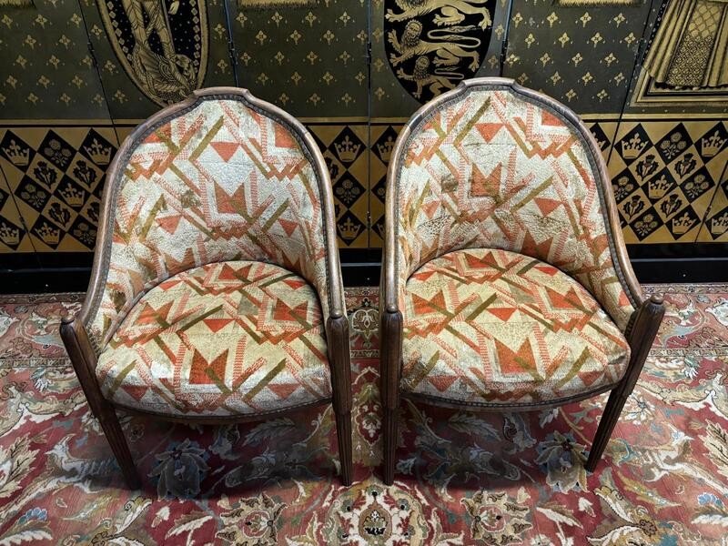 Pair Of Armchairs - Bergeres Gondolas Art Deco Period-photo-2