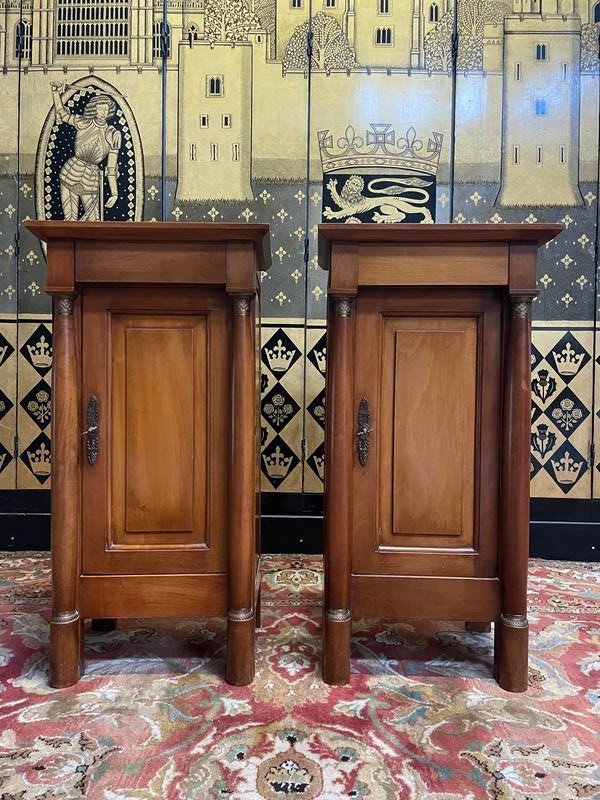 Pair Of Empire Style Bedside Tables 