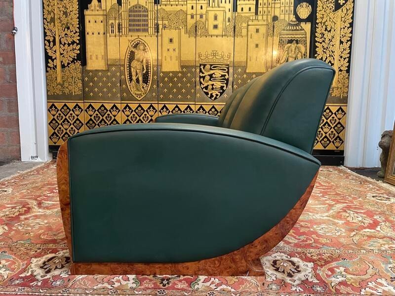 Art Deco Style Leather Sofa -photo-1