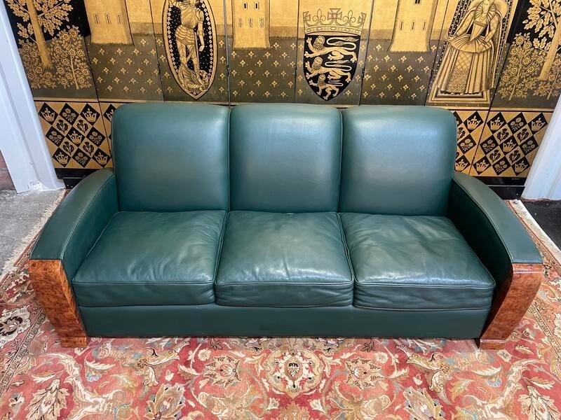 Art Deco Style Leather Sofa -photo-3