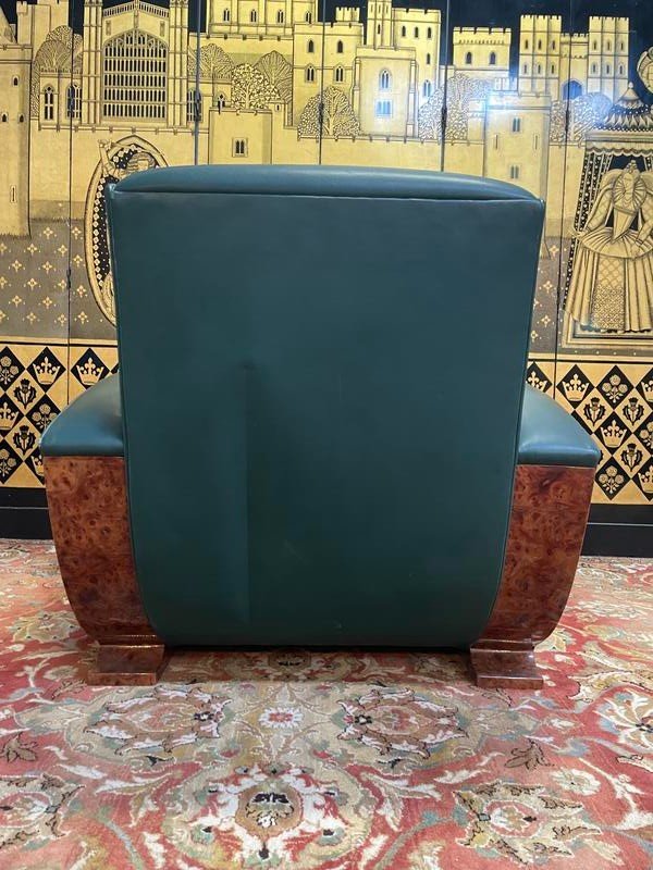 Art Deco Style Leather Club Chair -photo-2