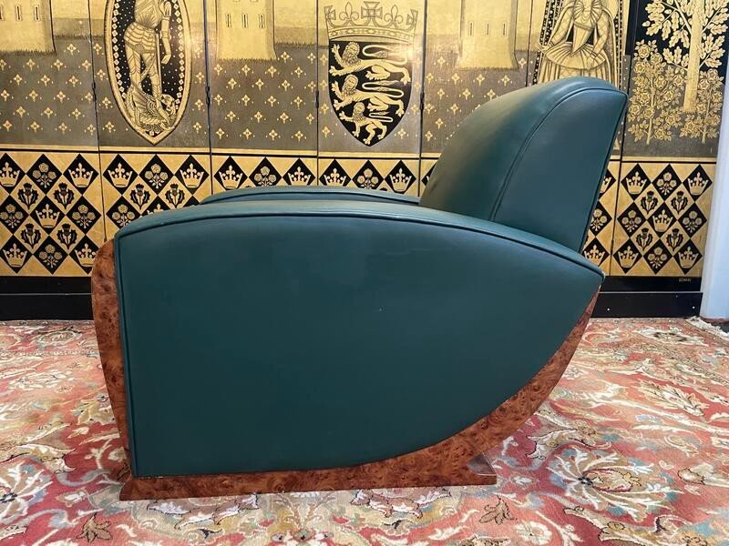 Art Deco Style Leather Club Chair -photo-4