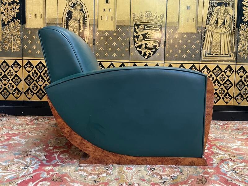 Art Deco Style Leather Club Chair -photo-1