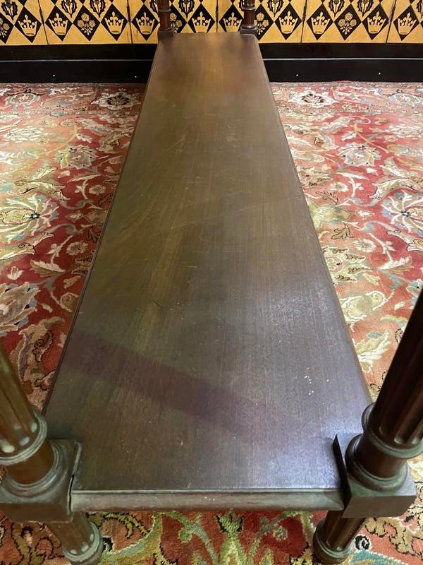 Huge Louis XVI Style Walnut Console Table -photo-2