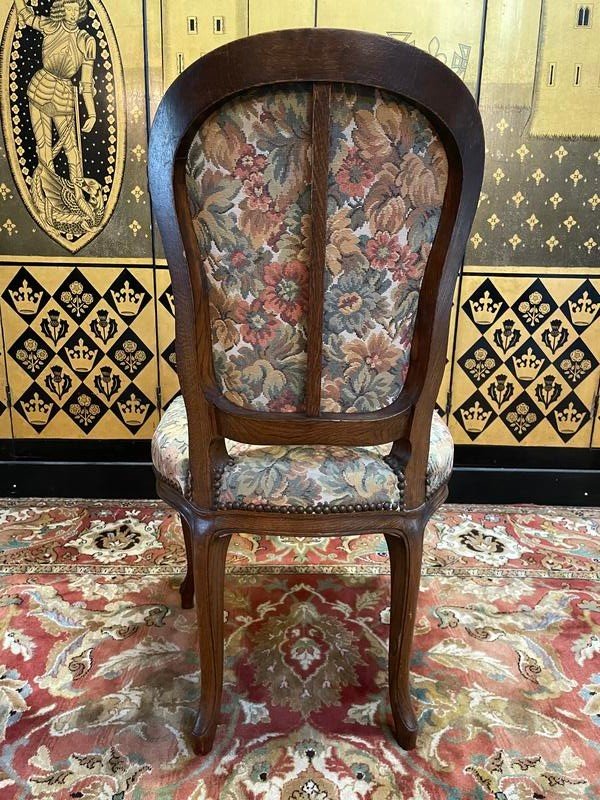 Set Of 6 Louis XV Style Oak Chairs -photo-3