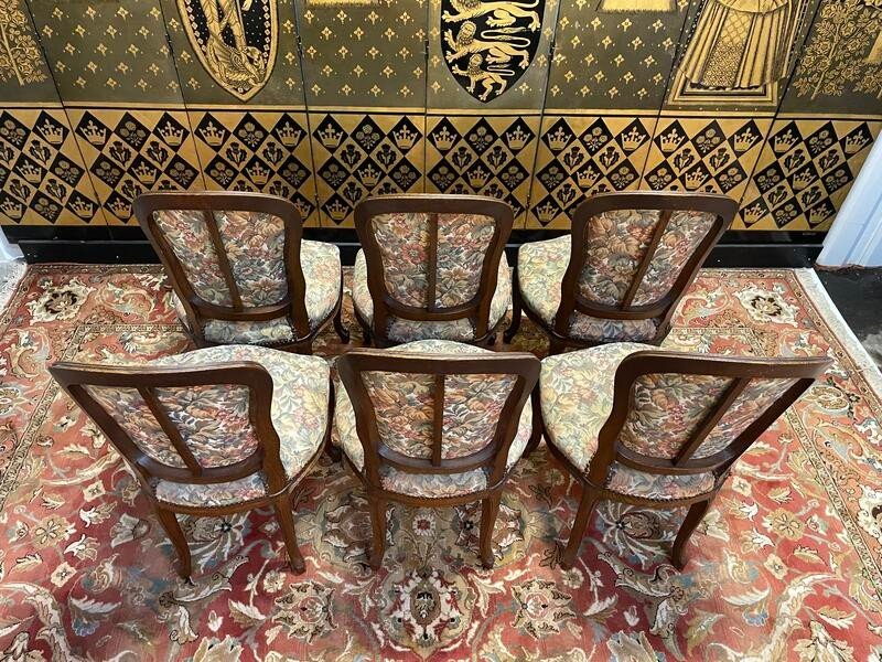 Set Of 6 Louis XV Style Oak Chairs -photo-5