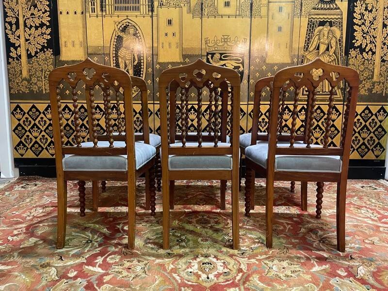 Set Of 6 Restoration Period "rosary" Chairs-photo-1