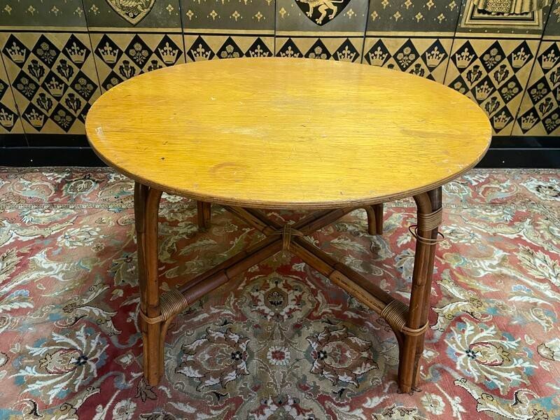 Bamboo And Oak Garden Table