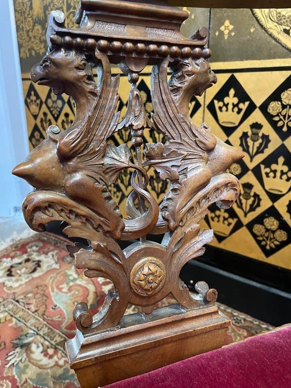 Pair Of Italian Carved Wood Armchairs-photo-4