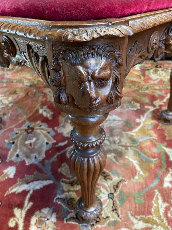 Pair Of Italian Carved Wood Armchairs-photo-3