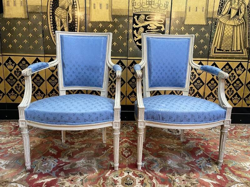 Pair Of Louis XVI Style Cabriolet Armchairs