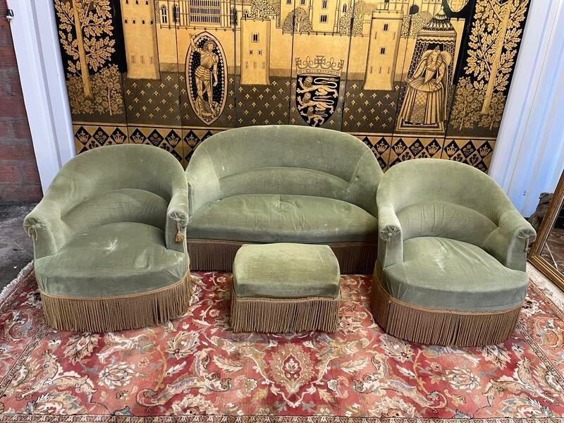 Living Room Sofa And Toad Armchairs In Napoleon III Style