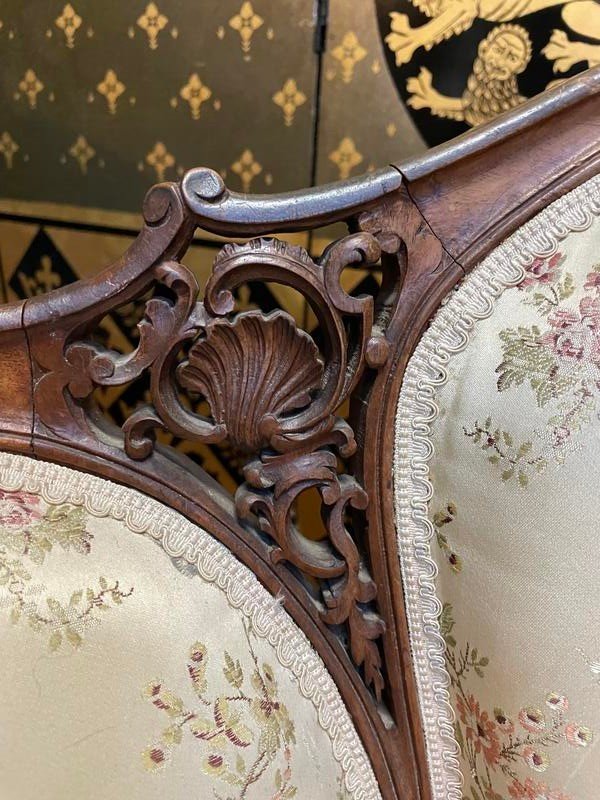 Pair Of Louis XV Rocailles Bergere Armchairs-photo-3