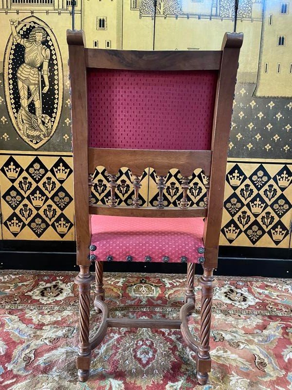 Set Of 6 Renaissance Style Carved Walnut Chairs - Haute époque-photo-3