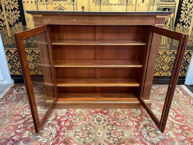 Library - Empire Style Display Cabinet In Mahogany And Black Marble-photo-1