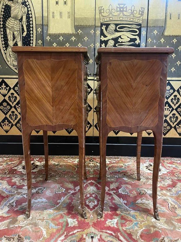 Pair Of Louis Transition Marquetry Bedside Tables-photo-3