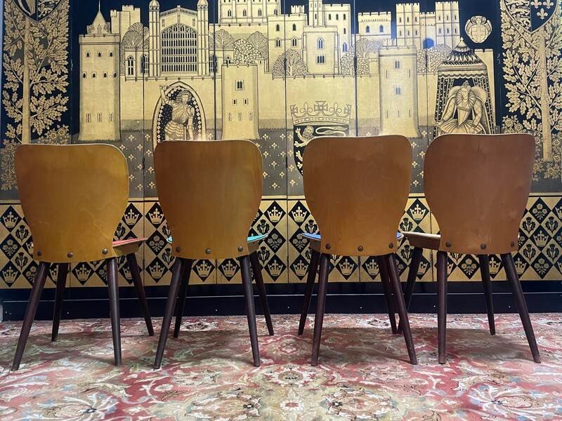 Suite De 4 Chaises 1970  Bistrot  Baumann Max Bill-photo-3