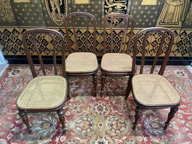 Set Of 4 Caned Chairs By Jacob & Josef Kohn-photo-2