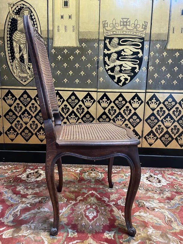 Set Of 6 Louis XV Style Caned Chairs In Oak-photo-4