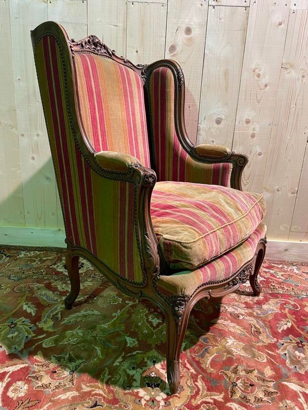 Fauteuil - Bergère à Oreilles De Style Louis XV -photo-3