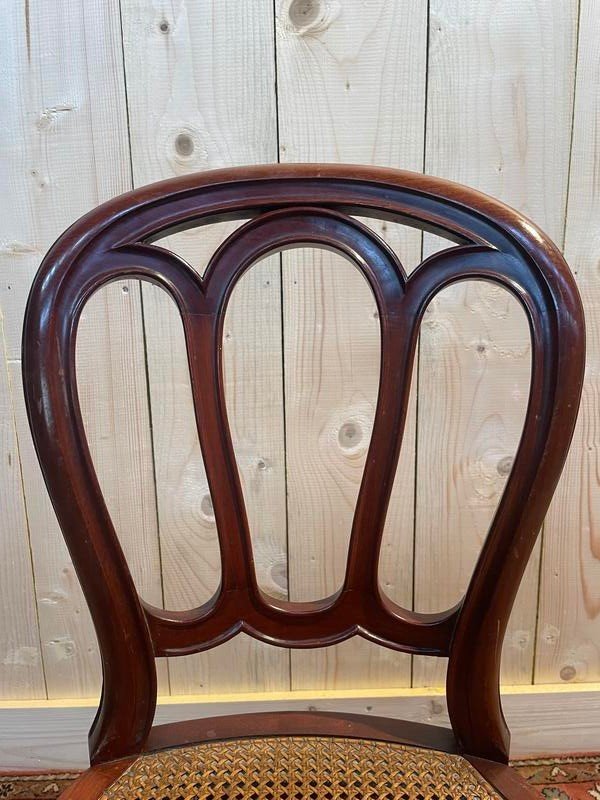 Set Of 4 Louis Philippe Caned Chairs -photo-3