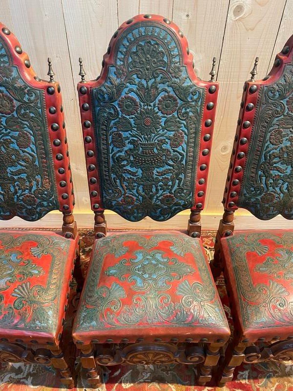 Suite De 4 Chaises Louis XIII-photo-3