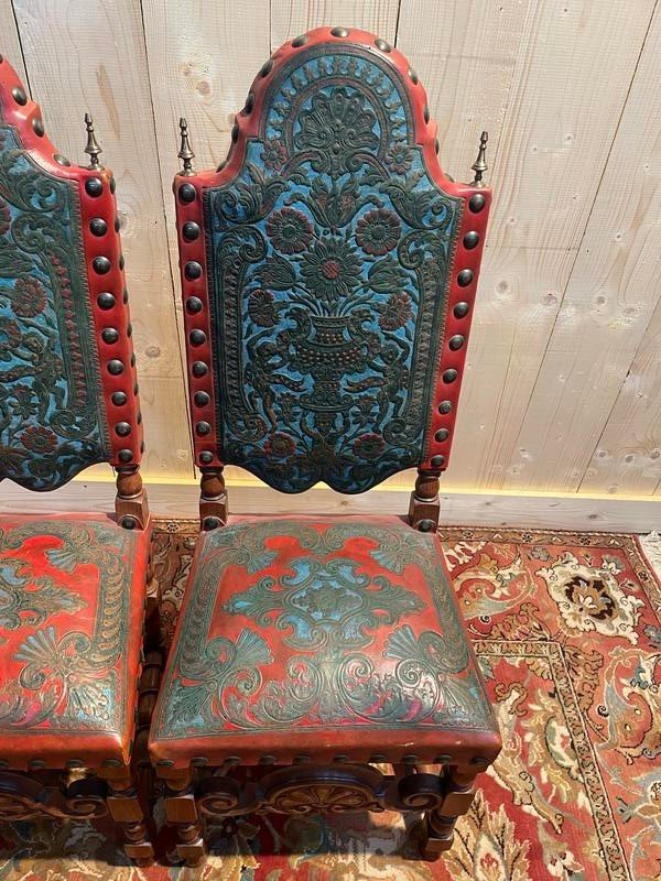 Suite De 4 Chaises Louis XIII-photo-2