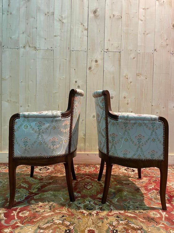 Pair Of Small Transition Style Bergeres - Louis XV-photo-2