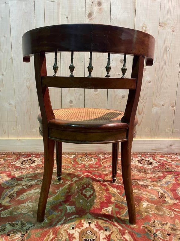 Louis XVI Mahogany And Cane Office Chair -photo-3