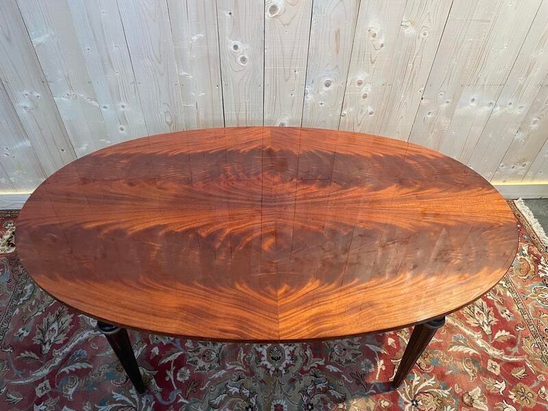 Louis XVI Style Oval Dining Table Mahogany And Brass-photo-1