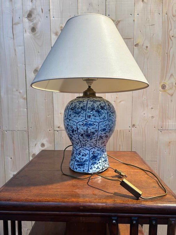 Blue And White Ceramic Floor Lamp -photo-2