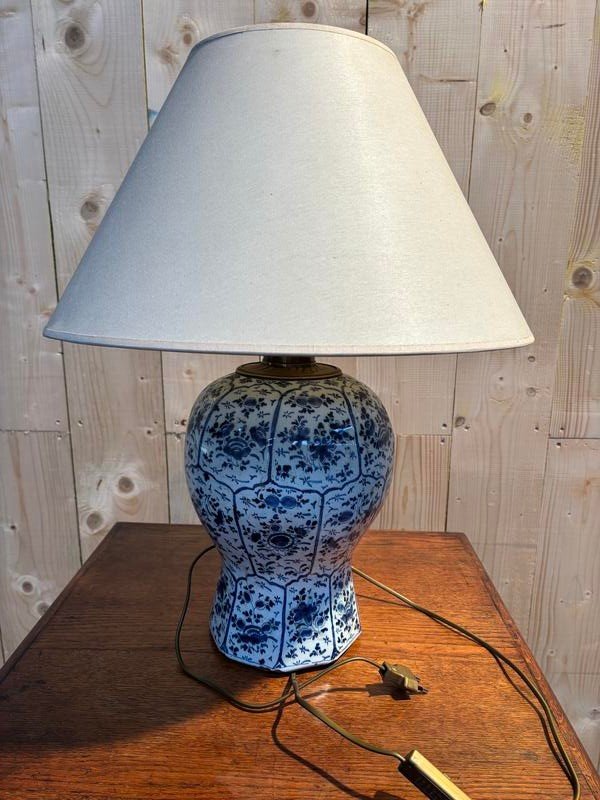 Blue And White Ceramic Floor Lamp -photo-3