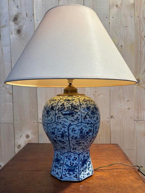 Blue And White Ceramic Floor Lamp -photo-2